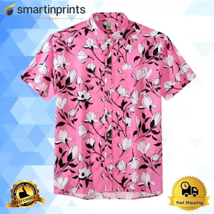 Jasminum Floral Pattern Hawaiian Shirt